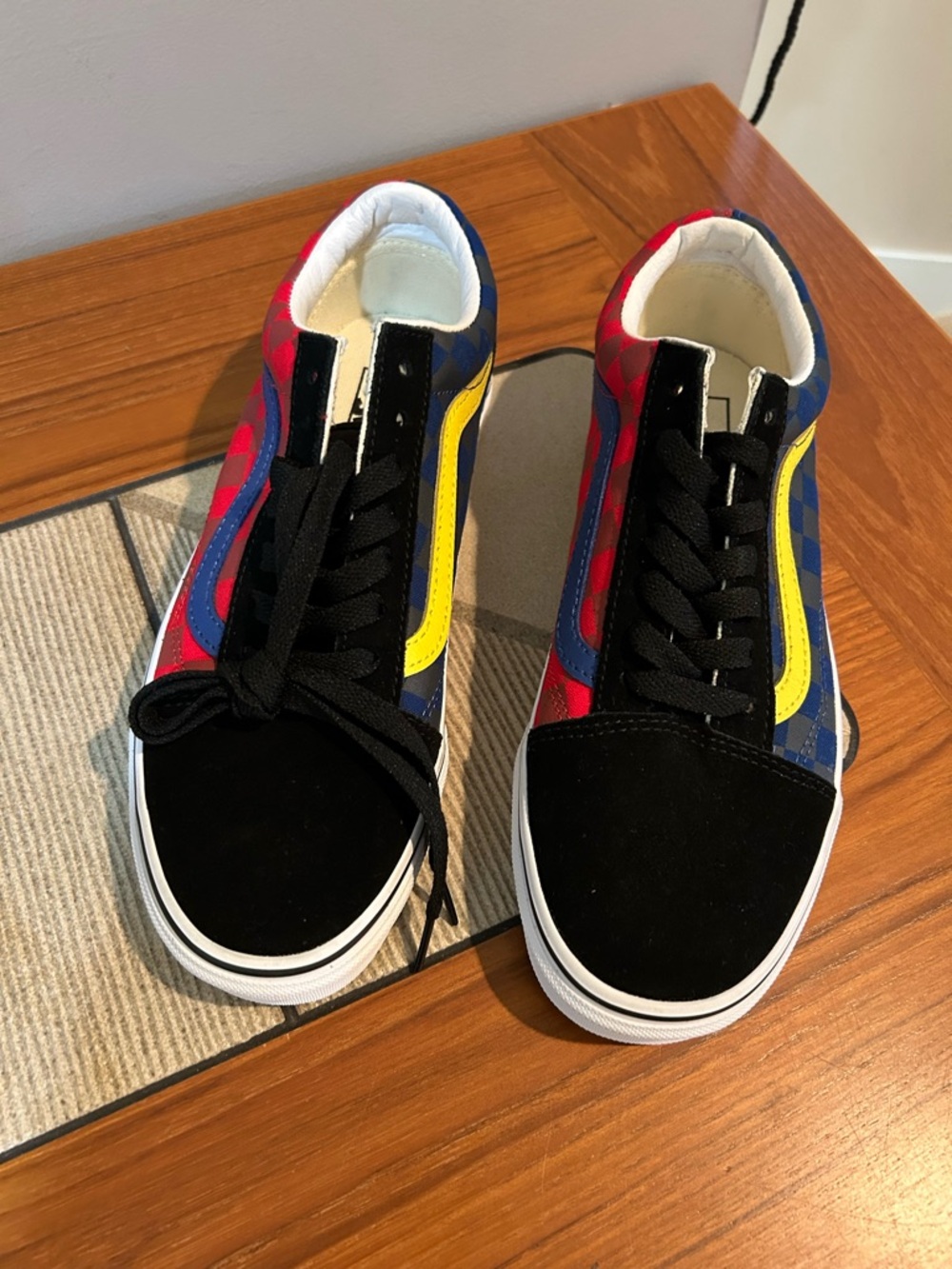 Vans Old Skool Sneakers in Black, Red, Blue & Yellow